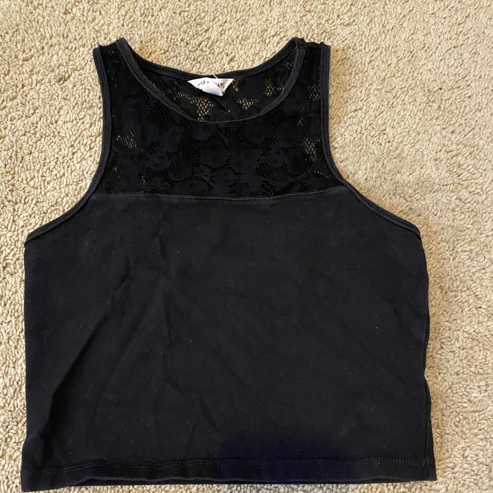 Black Crop top with a lace top